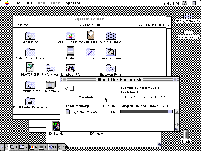 System 7’s friendly and familiar face